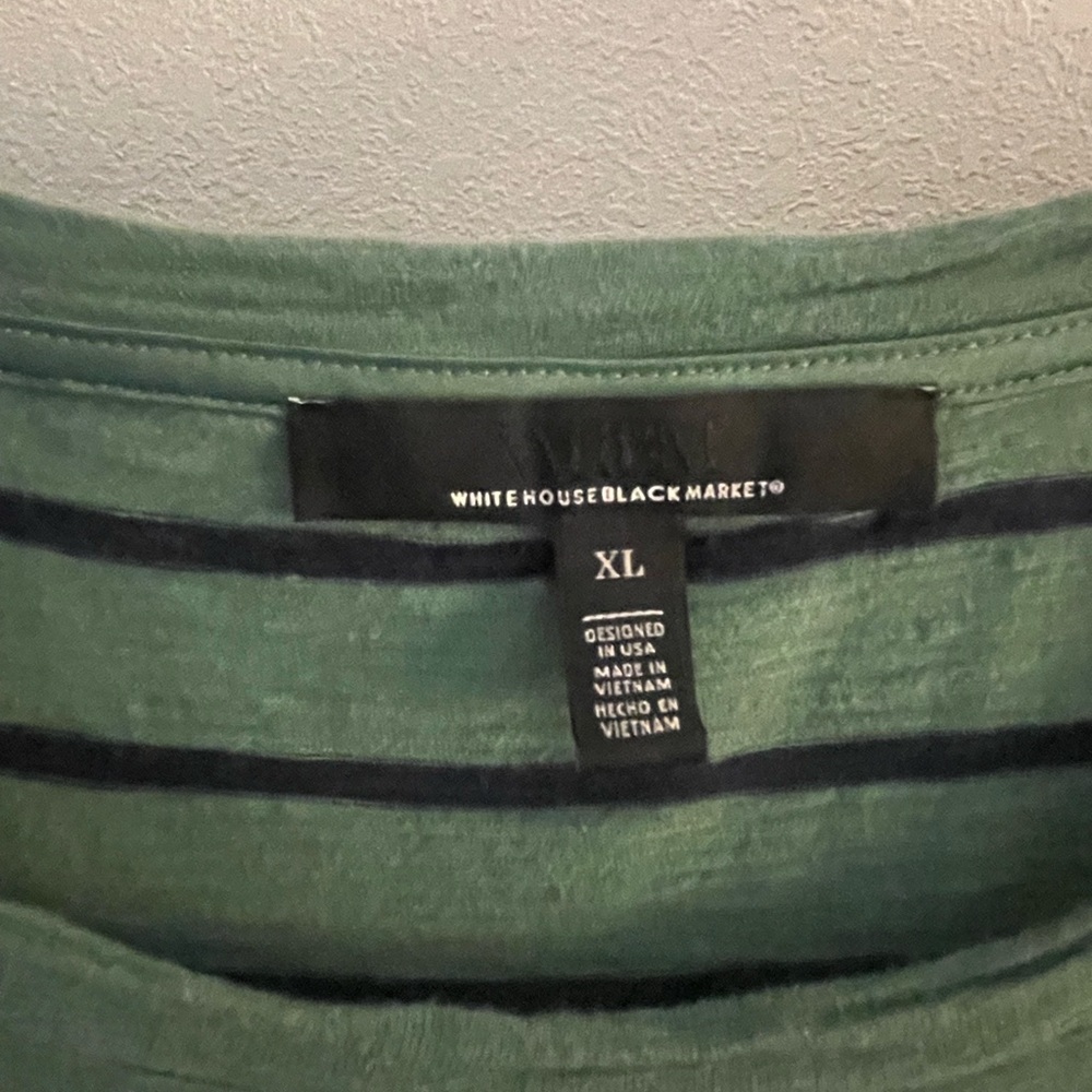 Green/blue top, puffed 3/4 sleeves, XL - Picture 2 of 4